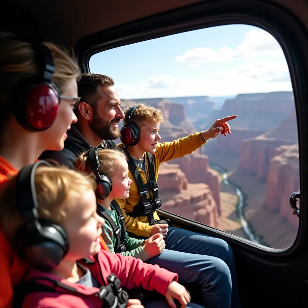 Туристы, фотографирующие живописные виды каньона на фоне заката.