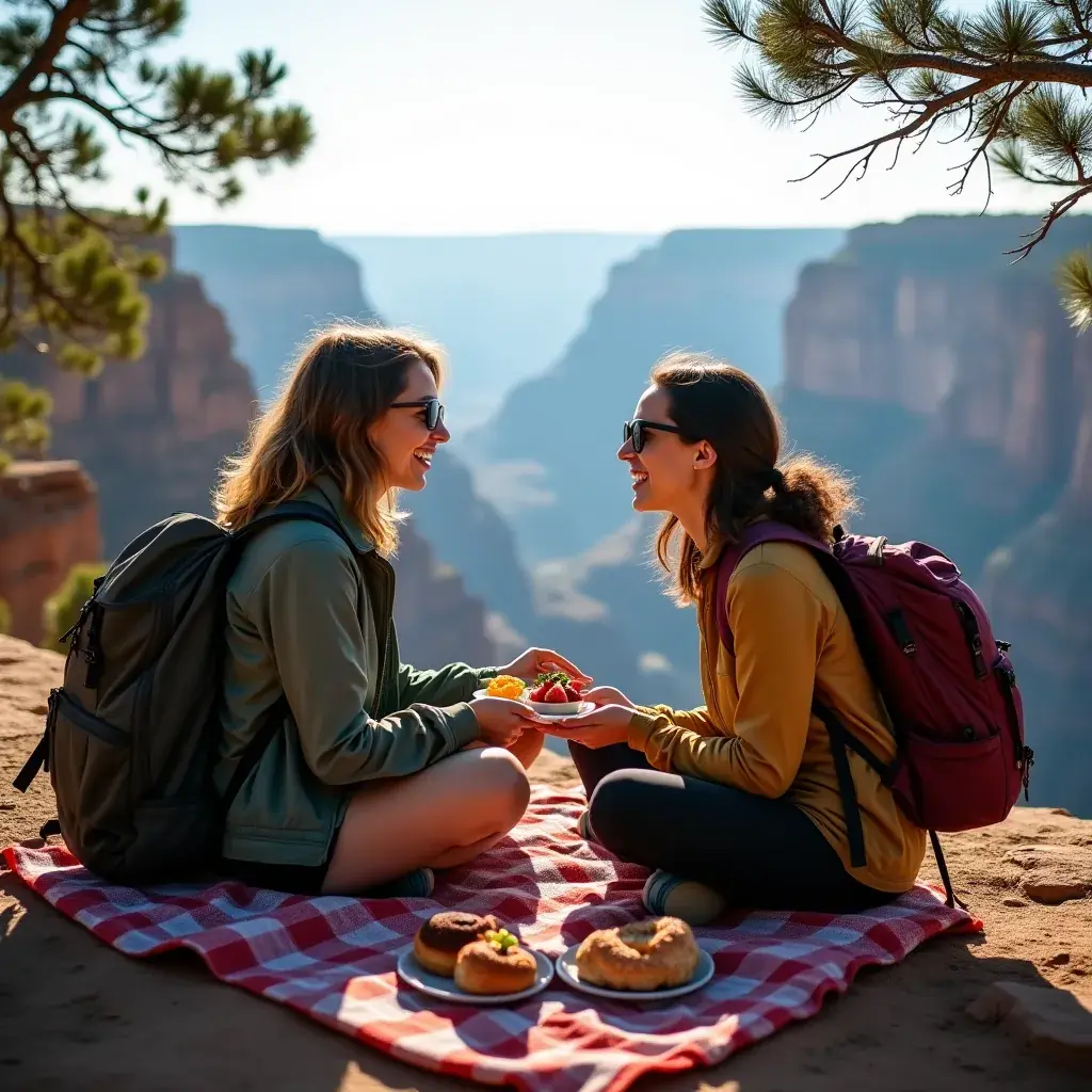 Карта туристического маршрута по каньону с отмеченными точками интереса.
