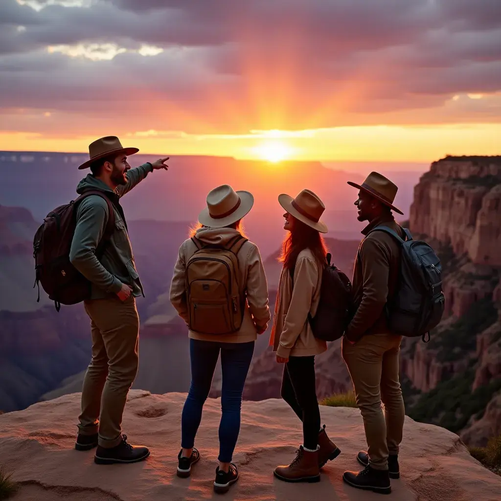 Вид на грандиозный каньон с высоты птичьего полета.